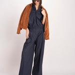 pantalone in cotone con pines PETRA PE99 NAVY nine in the morning 