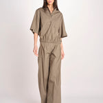 pantalone in cotone con pines PETRA PE99 OLIVA nine in the morning 