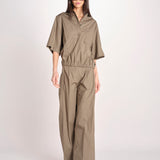 pantalone in cotone con pines PETRA PE99 OLIVA nine in the morning 