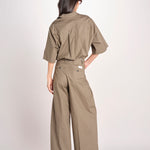 pantalone in cotone con pines PETRA PE99 OLIVA nine in the morning 