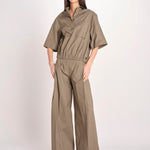 pantalone in cotone con pines PETRA PE99 OLIVA nine in the morning 