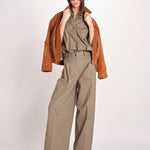 pantalone in cotone con pines PETRA PE99 OLIVA nine in the morning 