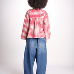 giacca manica lunga a quadretti 7WS-83E RED payal pratap 