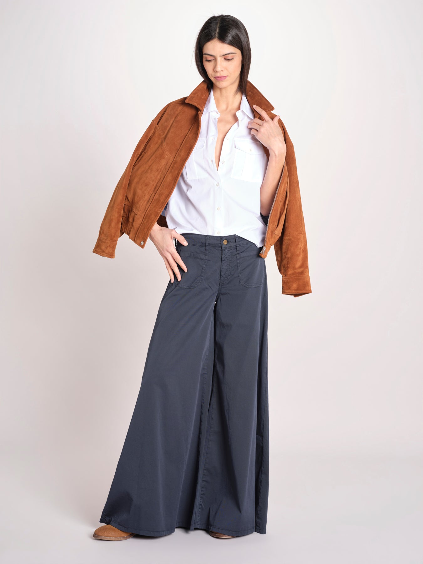 pantalone over 4 tasche GRACE XG02 040 BLU NOTTE ps don't forget me 