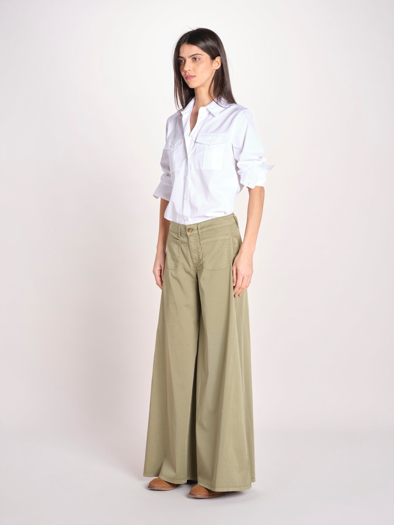 pantalone over 4 tasche GRACE XG02 169 OLIVA ps don't forget me 