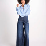 pantalone 4 tasche in misto lino SERENA XJB04 904 DENIM ps don't forget me 