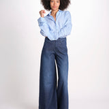 pantalone 4 tasche in misto lino SERENA XJB04 904 DENIM ps don't forget me 