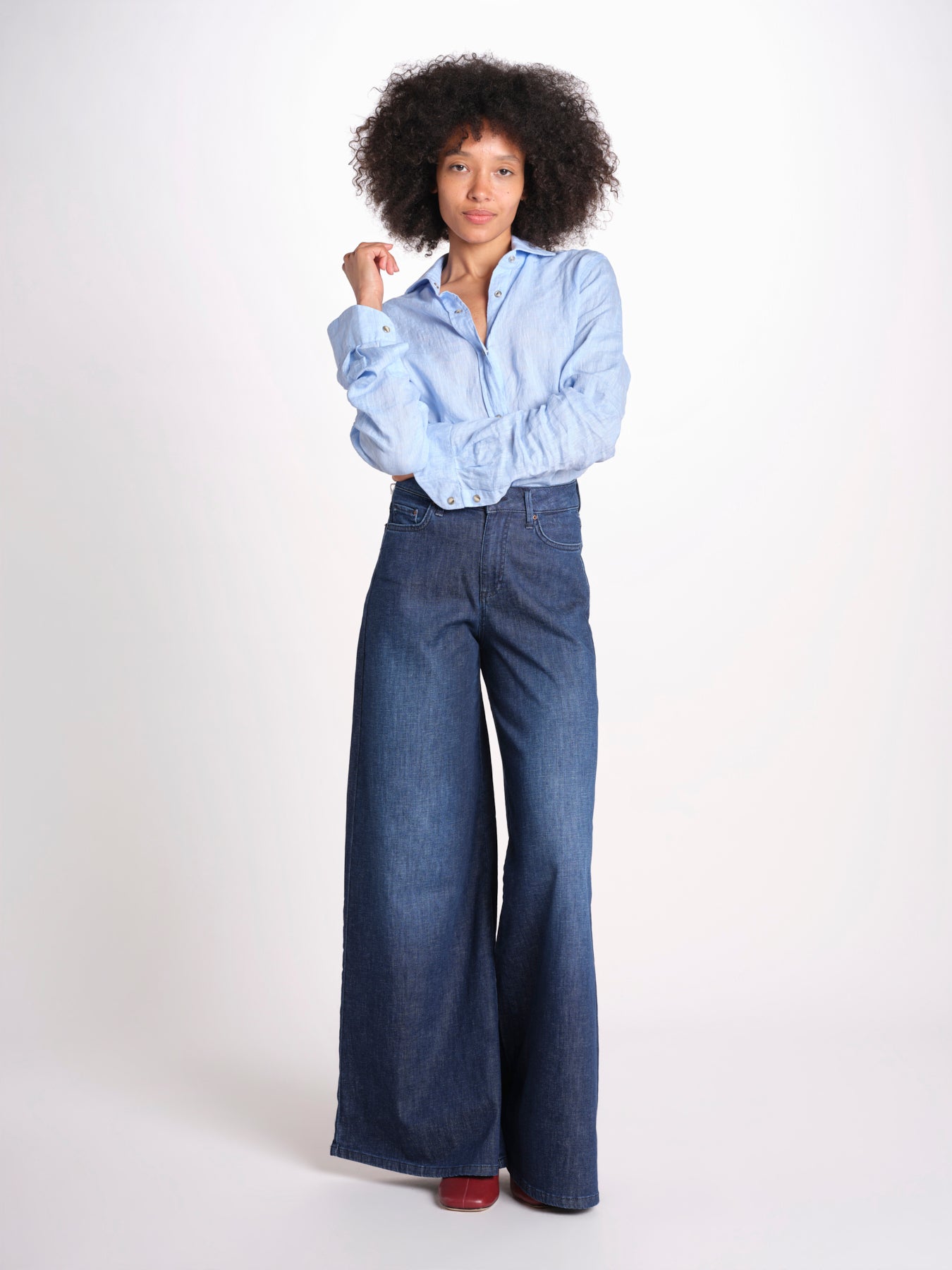 pantalone 4 tasche in misto lino SERENA XJB04 904 DENIM ps don't forget me 