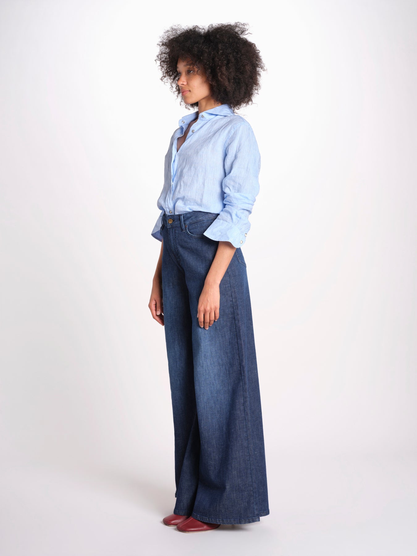 pantalone 4 tasche in misto lino SERENA XJB04 904 DENIM ps don't forget me 