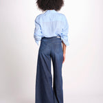 pantalone 4 tasche in misto lino SERENA XJB04 904 DENIM ps don't forget me 