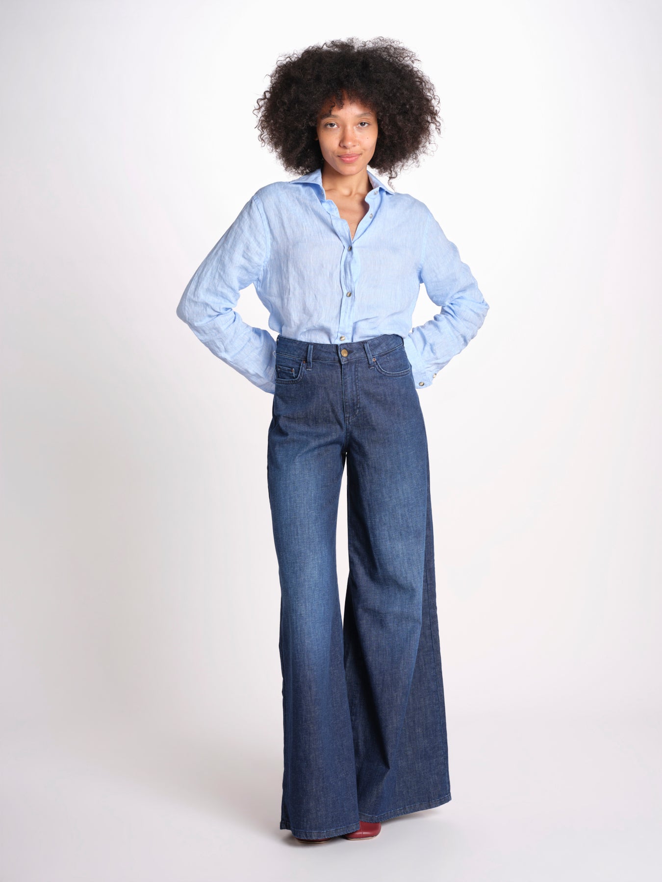 pantalone 4 tasche in misto lino SERENA XJB04 904 DENIM ps don't forget me 