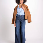 pantalone 4 tasche in misto lino SERENA XJB04 904 DENIM ps don't forget me 