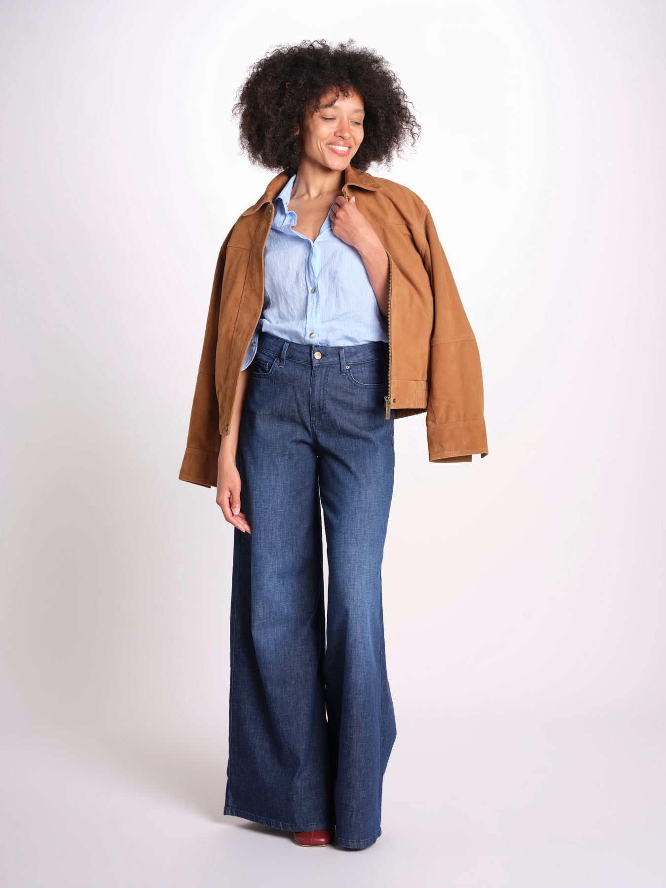 pantalone 4 tasche in misto lino SERENA XJB04 904 DENIM ps don't forget me 