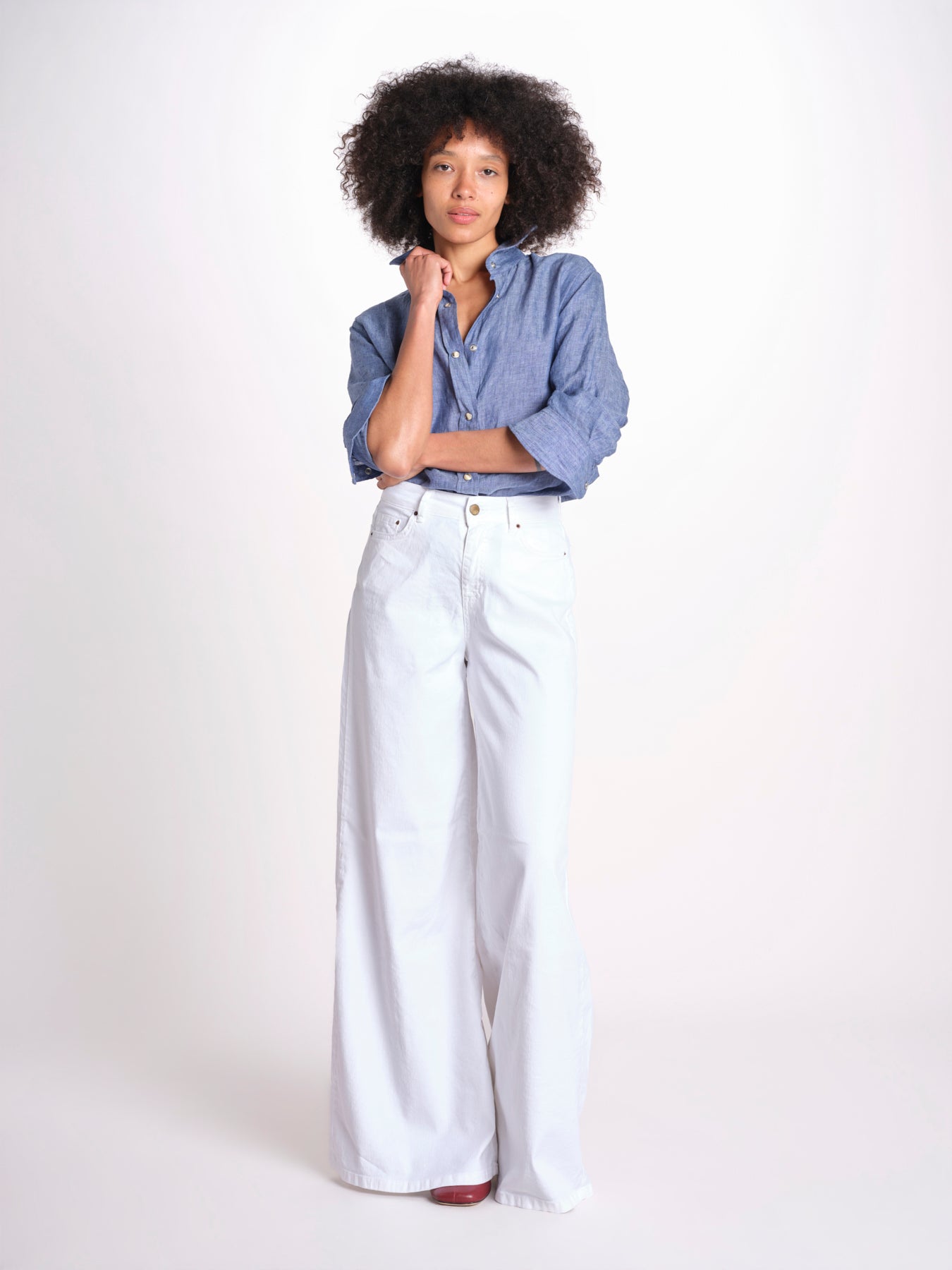 pantalone 4 tasche in misto lino SERENA XML01 001 BIANCO ps don't forget me 