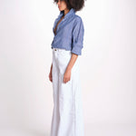 pantalone 4 tasche in misto lino SERENA XML01 001 BIANCO ps don't forget me 