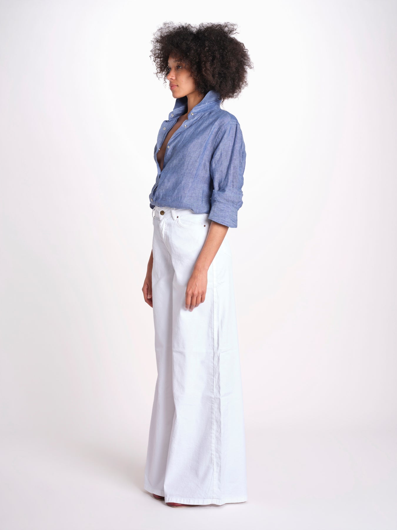 pantalone 4 tasche in misto lino SERENA XML01 001 BIANCO ps don't forget me 