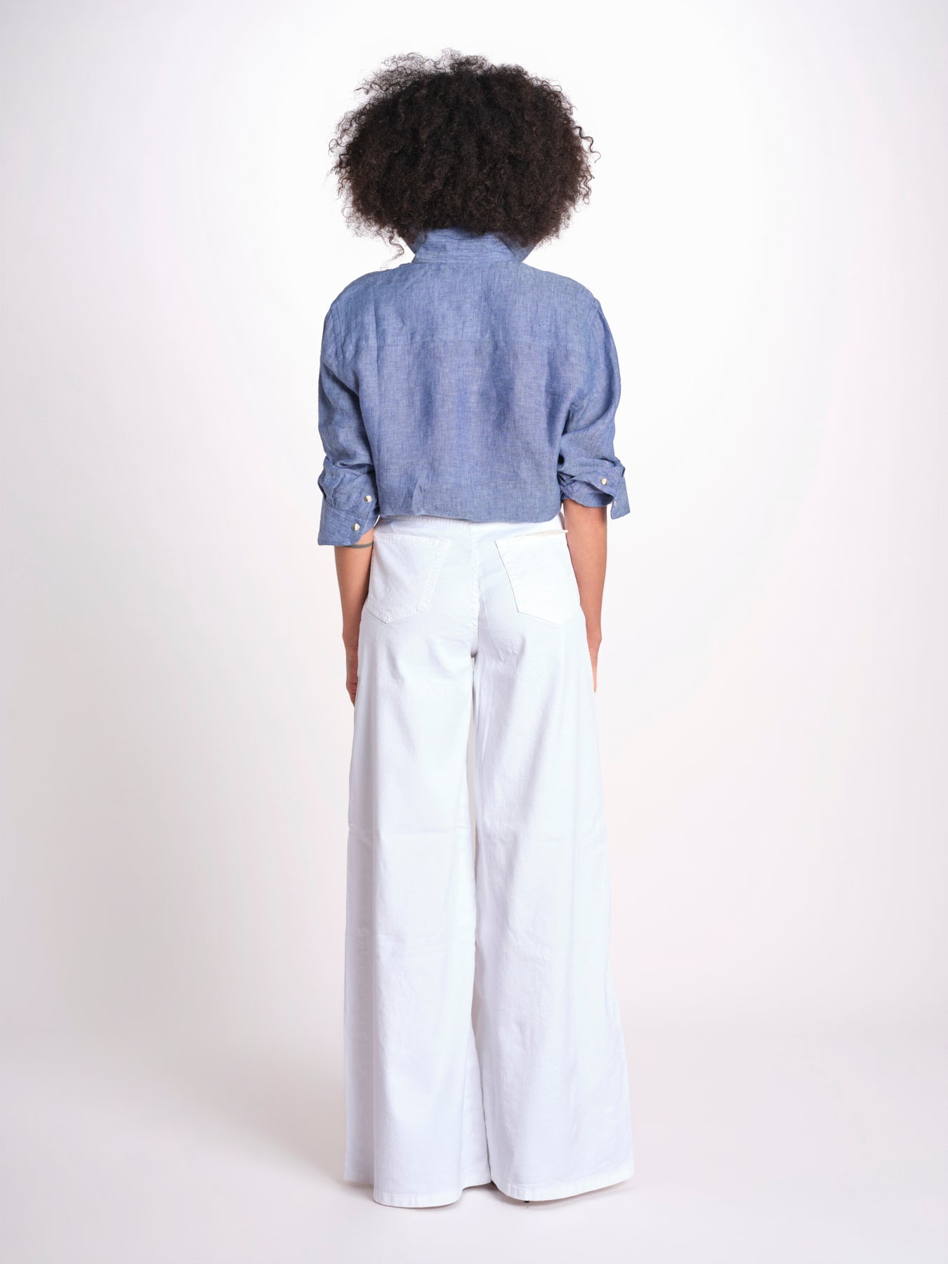 pantalone 4 tasche in misto lino SERENA XML01 001 BIANCO ps don't forget me 