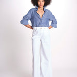 pantalone 4 tasche in misto lino SERENA XML01 001 BIANCO ps don't forget me 