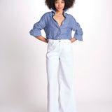 pantalone 4 tasche in misto lino SERENA XML01 001 BIANCO ps don't forget me 