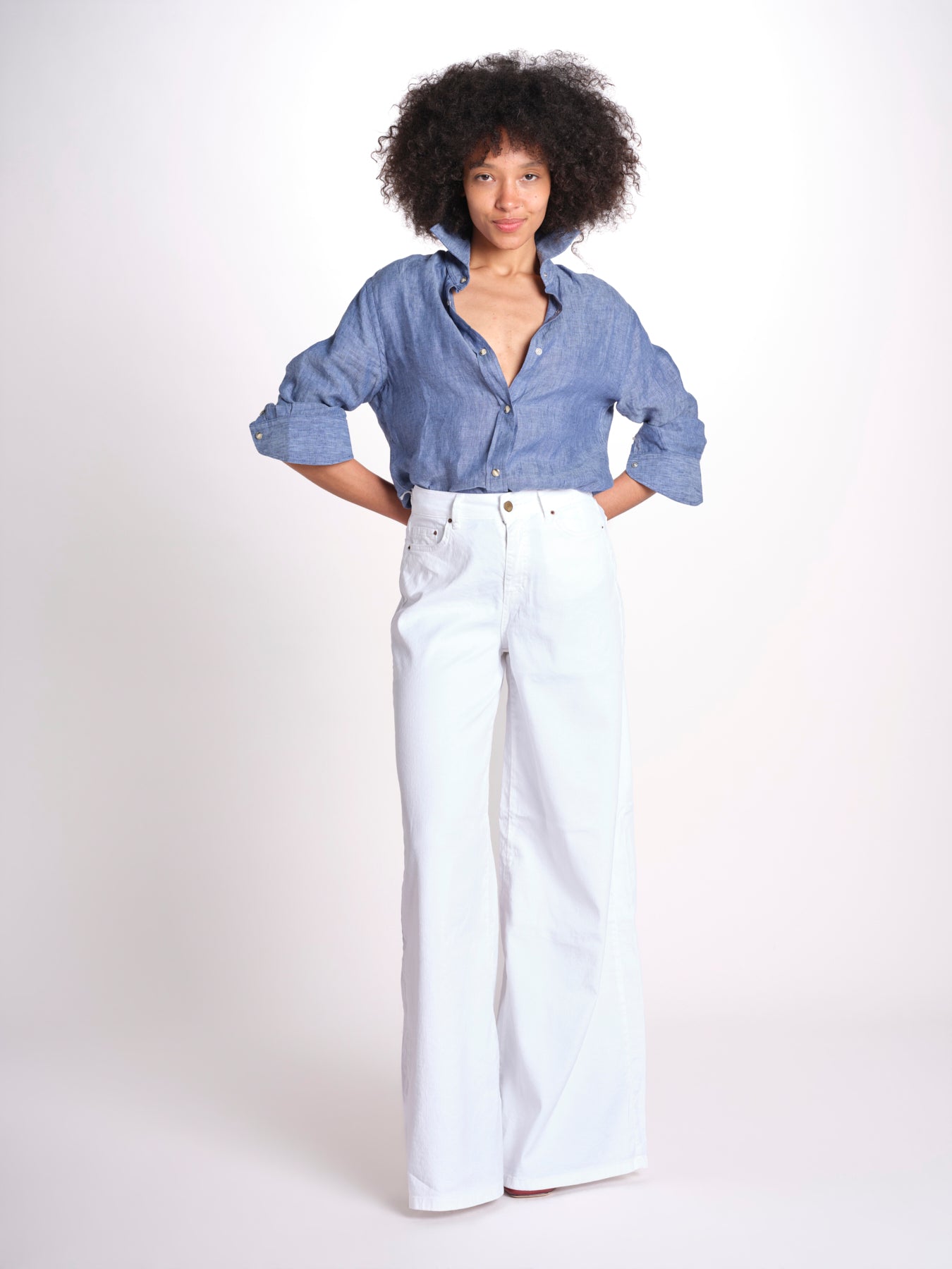 pantalone 4 tasche in misto lino SERENA XML01 001 BIANCO ps don't forget me 