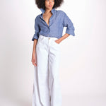 pantalone 4 tasche in misto lino SERENA XML01 001 BIANCO ps don't forget me 