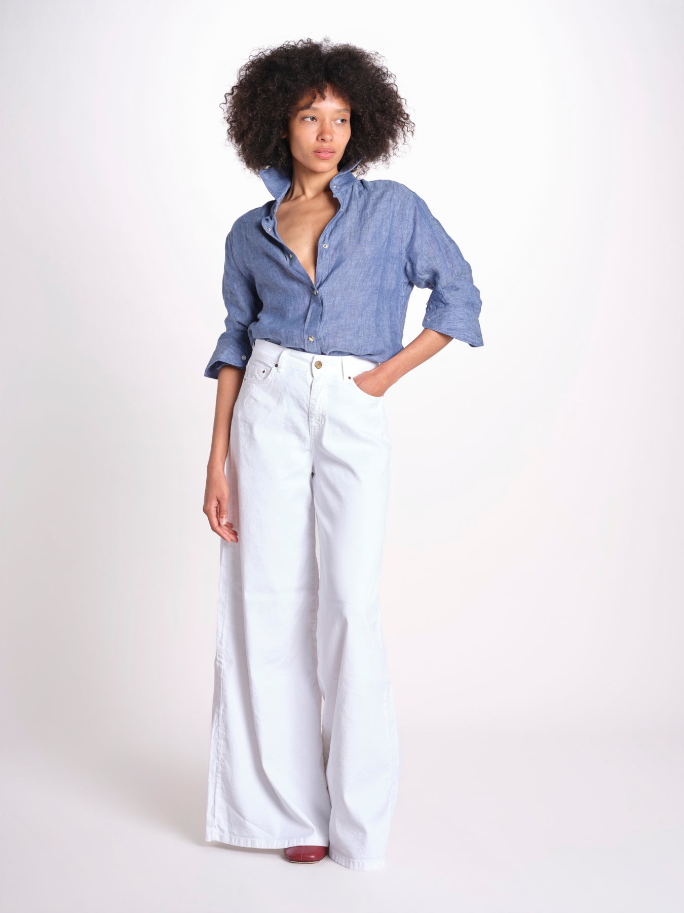 pantalone 4 tasche in misto lino SERENA XML01 001 BIANCO ps don't forget me 