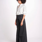 pantalone 4 tasche in misto lino SERENA XML01 099 NERO ps don't forget me 