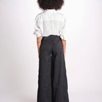 pantalone 4 tasche in misto lino SERENA XML01 099 NERO ps don't forget me 