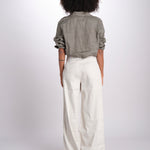 pantalone 4 tasche in misto lino SERENA XML01 182 AVORIO ps don't forget me 