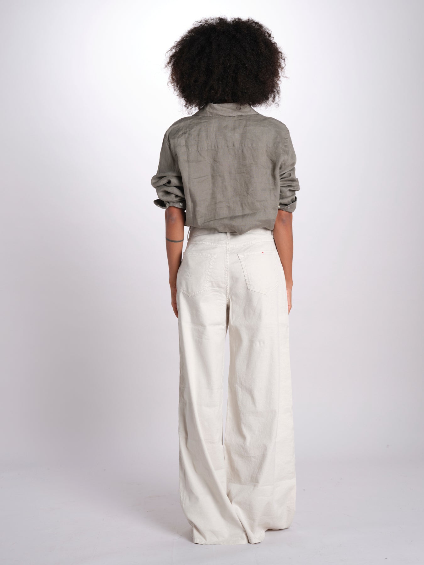 pantalone 4 tasche in misto lino SERENA XML01 182 AVORIO ps don't forget me 