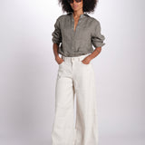 pantalone 4 tasche in misto lino SERENA XML01 182 AVORIO ps don't forget me 