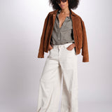 pantalone 4 tasche in misto lino SERENA XML01 182 AVORIO ps don't forget me 