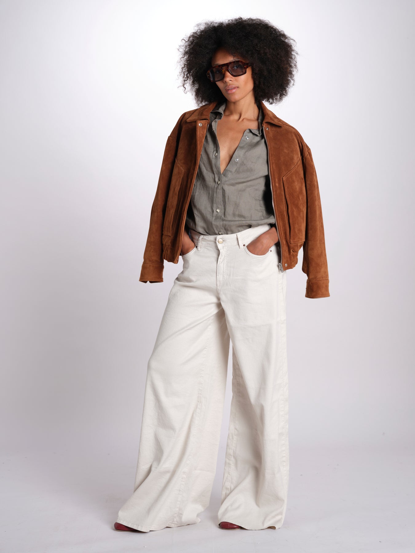 pantalone 4 tasche in misto lino SERENA XML01 182 AVORIO ps don't forget me 