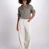 pantalone 4 tasche in misto lino SERENA XML01 182 AVORIO ps don't forget me 