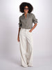 pantalone 4 tasche in misto lino