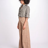 pantalone 4 tasche in misto lino SERENA XML01 183 NOCCIOLA ps don't forget me 