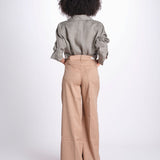 pantalone 4 tasche in misto lino SERENA XML01 183 NOCCIOLA ps don't forget me 