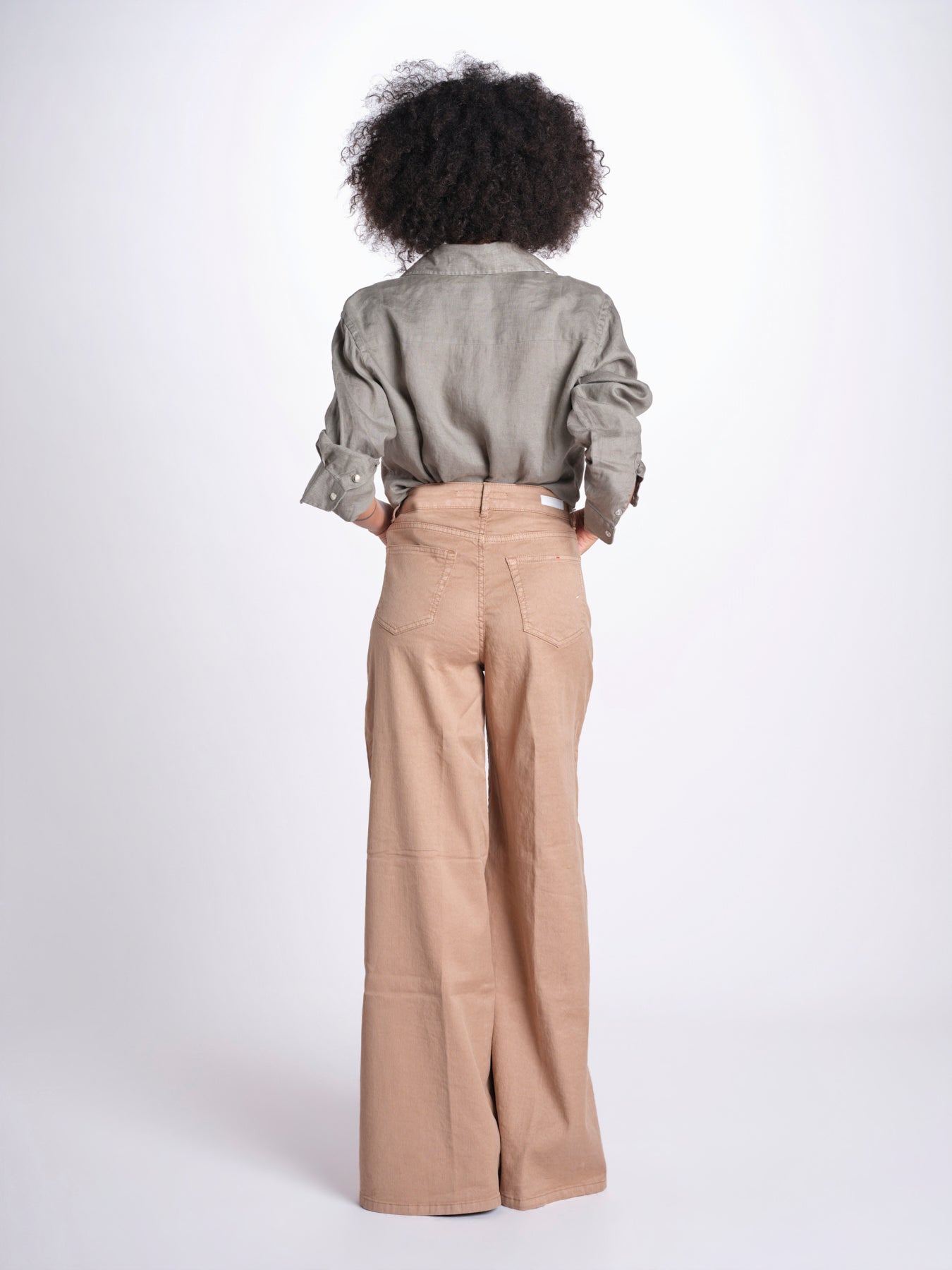 pantalone 4 tasche in misto lino SERENA XML01 183 NOCCIOLA ps don't forget me 