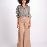 pantalone 4 tasche in misto lino SERENA XML01 183 NOCCIOLA ps don't forget me 