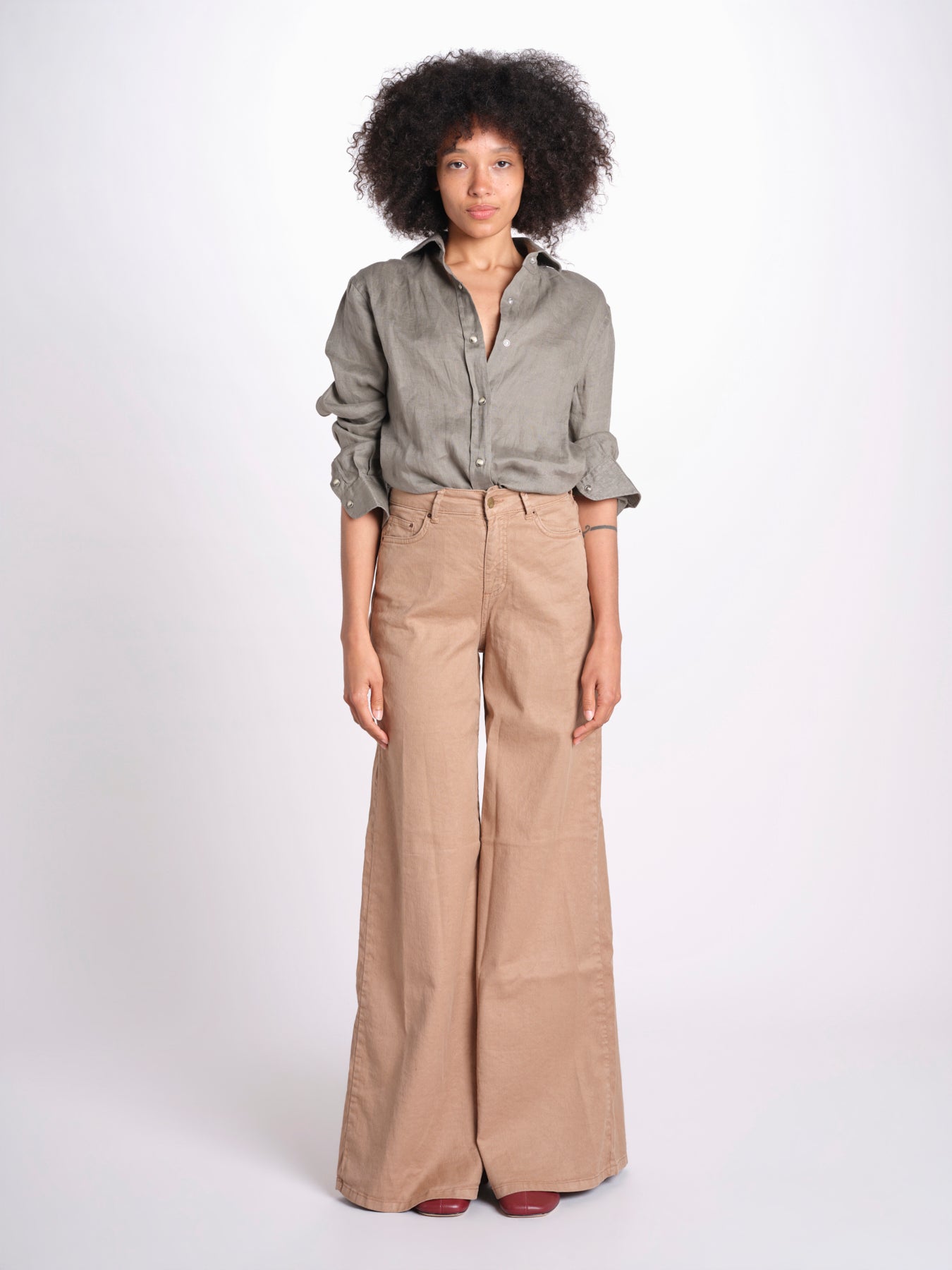 pantalone 4 tasche in misto lino SERENA XML01 183 NOCCIOLA ps don't forget me 