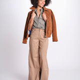 pantalone 4 tasche in misto lino SERENA XML01 183 NOCCIOLA ps don't forget me 