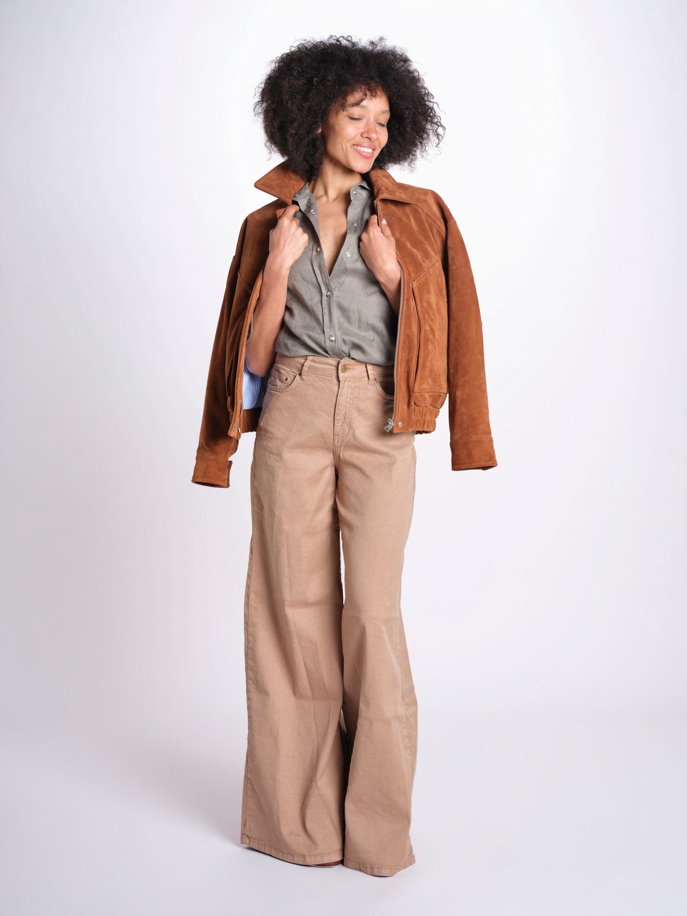 pantalone 4 tasche in misto lino SERENA XML01 183 NOCCIOLA ps don't forget me 
