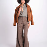 pantalone 4 tasche in misto lino SERENA XML01 193 CIOCCOLATO ps don't forget me 