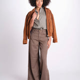 pantalone 4 tasche in misto lino SERENA XML01 193 CIOCCOLATO ps don't forget me 