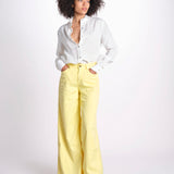 pantalone 4 tasche in misto lino SERENA XML01 196 BANANA ps don't forget me 