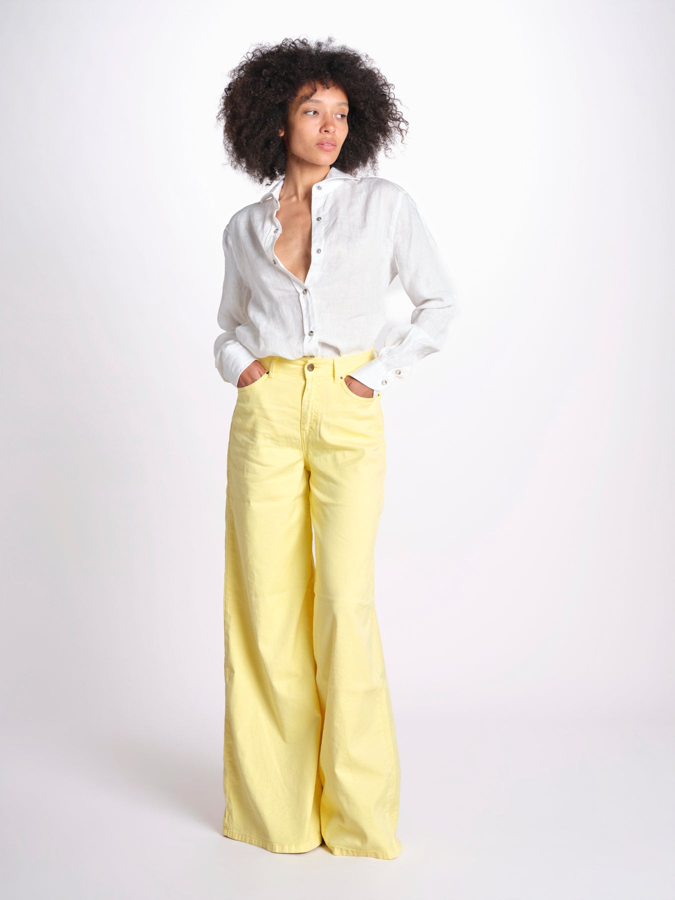 pantalone 4 tasche in misto lino SERENA XML01 196 BANANA ps don't forget me 