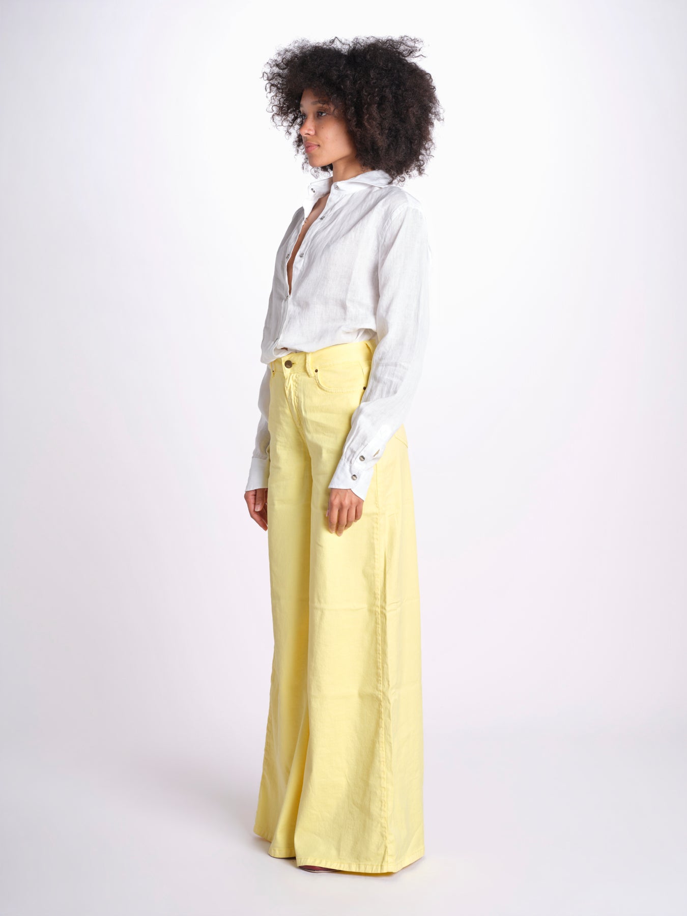 pantalone 4 tasche in misto lino SERENA XML01 196 BANANA ps don't forget me 