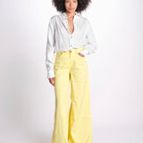 pantalone 4 tasche in misto lino SERENA XML01 196 BANANA ps don't forget me 