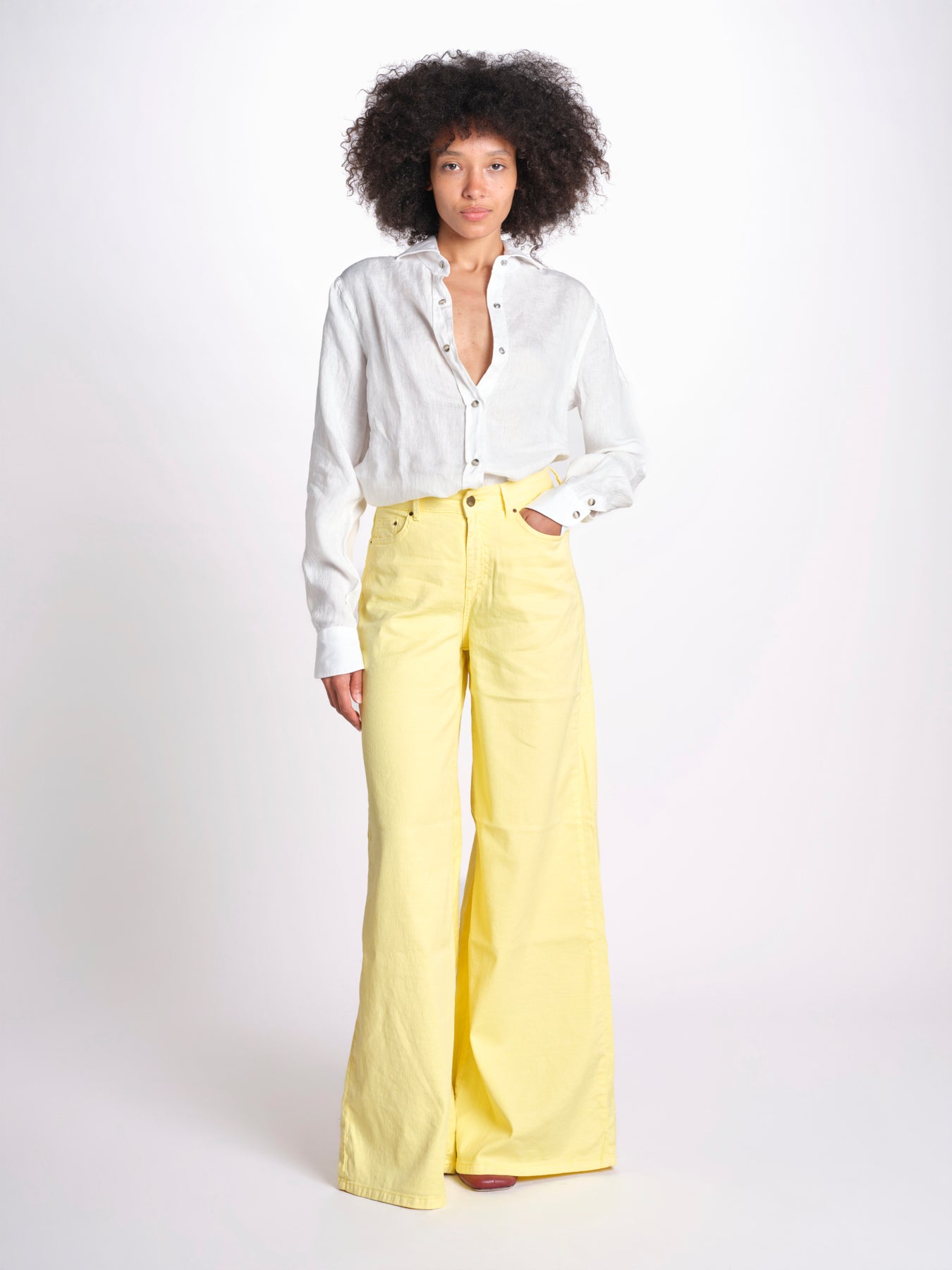 pantalone 4 tasche in misto lino SERENA XML01 196 BANANA ps don't forget me 