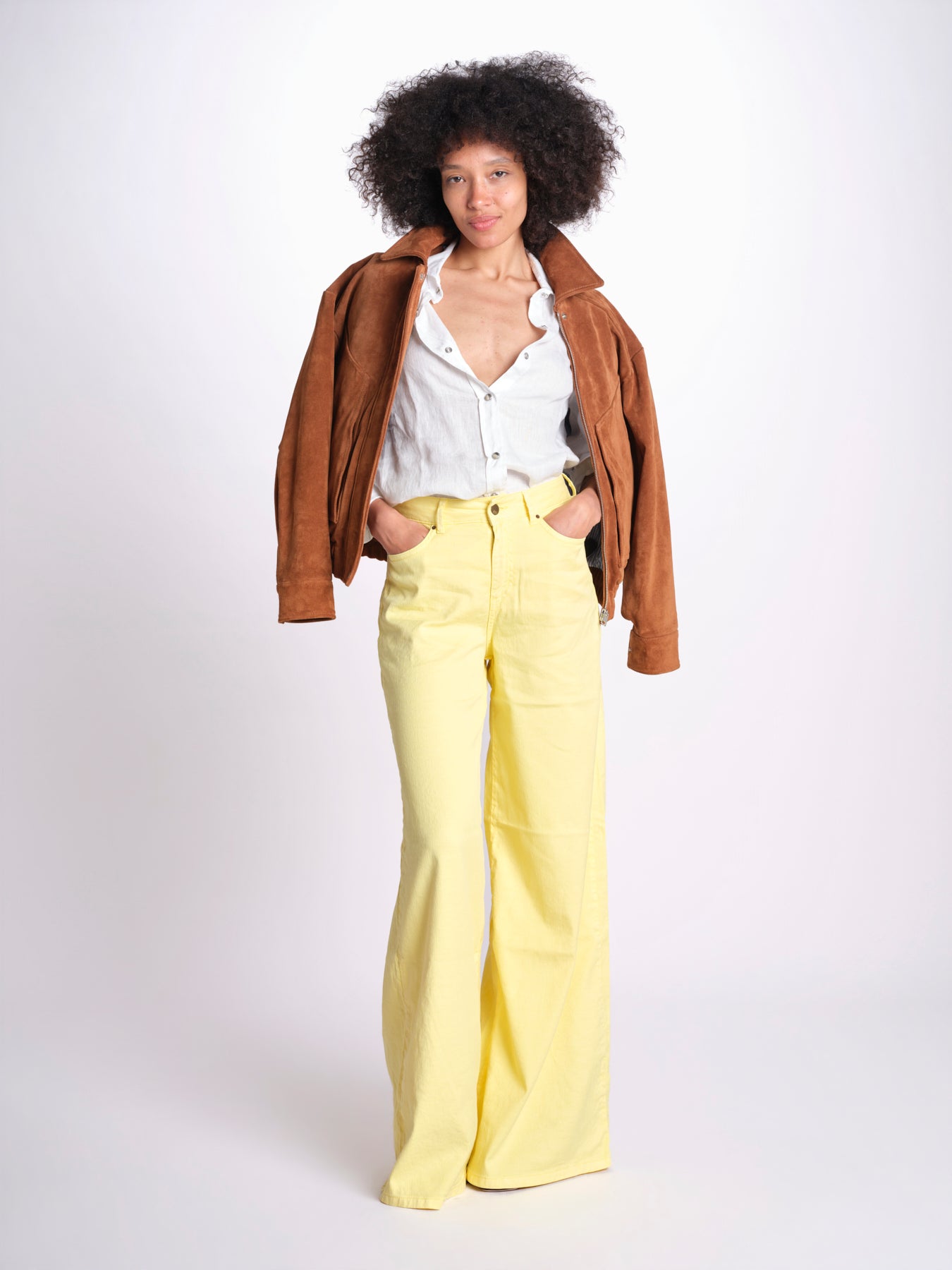 pantalone 4 tasche in misto lino SERENA XML01 196 BANANA ps don't forget me 